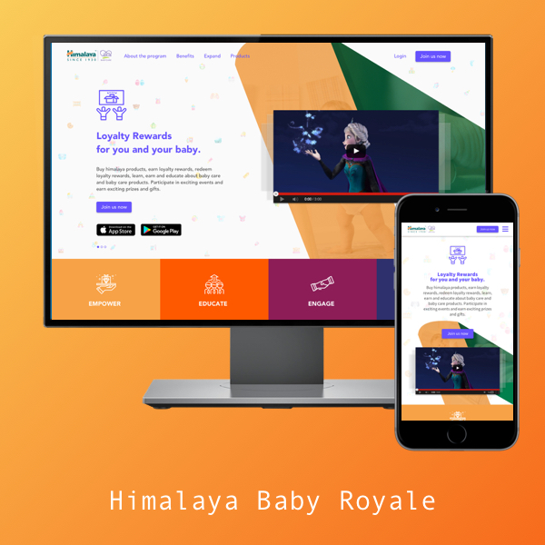 himalaya baby royale web and app design